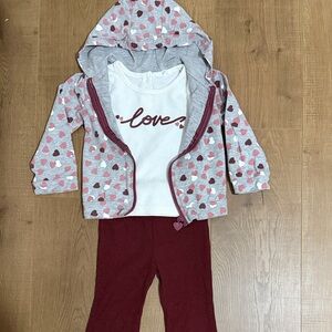 Old Navy Burgundy Heat Sweater, Love T-Shirt and Leggings